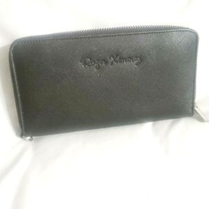 NWOT ROGER XIMENEZ SAFIANO LEATHER  LONG WALLET